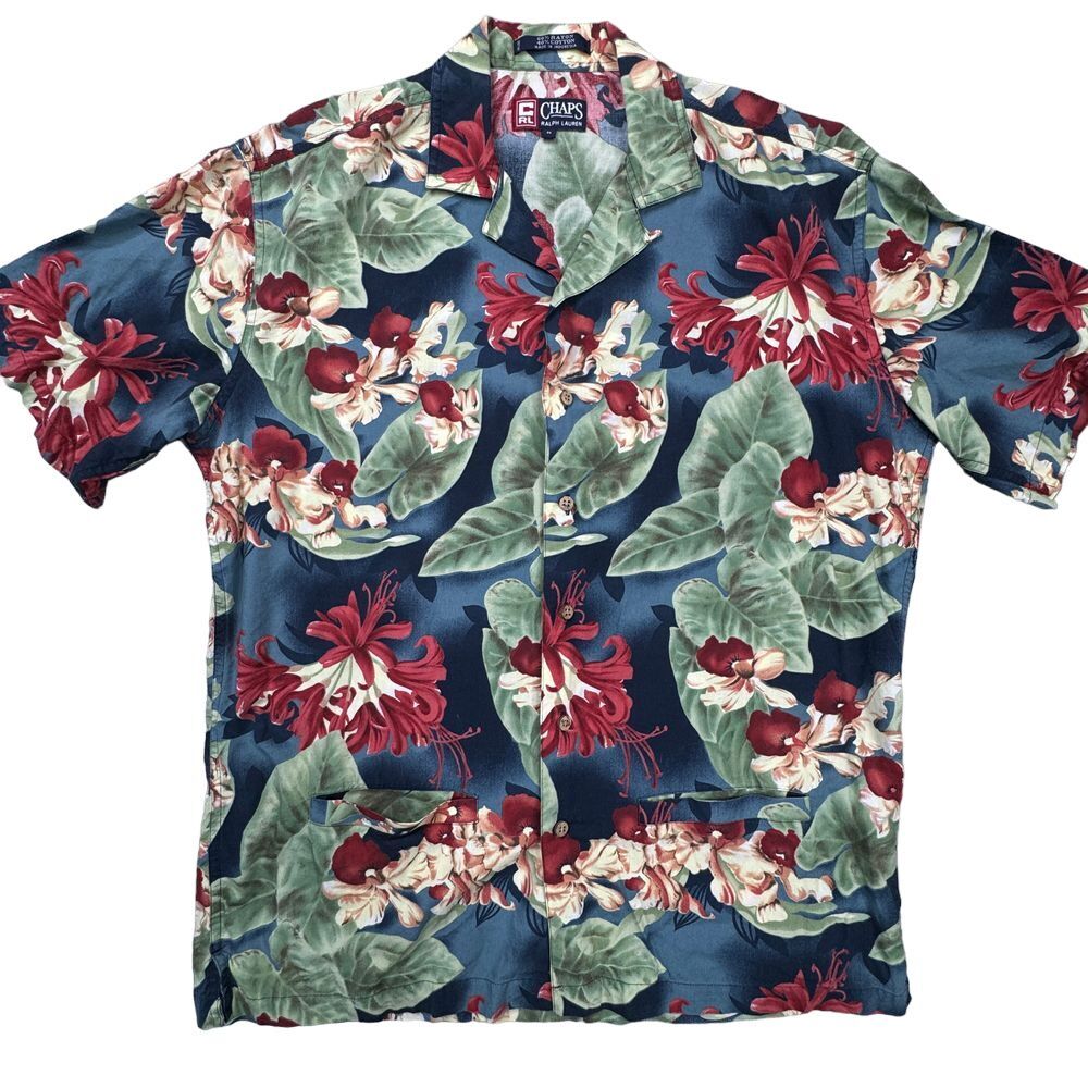 Vintage Chaps Ralph Lauren Men's Hawaiian Shirt Size Medium‎ Colorful